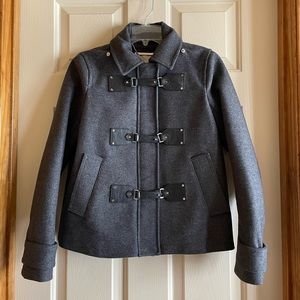 Micheal Kors Dark Gray Wool Jacket with Detachable Hood